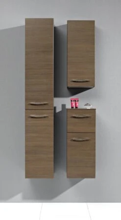 Artiqua Midischrank Serie 818, 73x30x30cm Anschlag Links, Graphit Struktur, 1 Tür, 1 Auszug