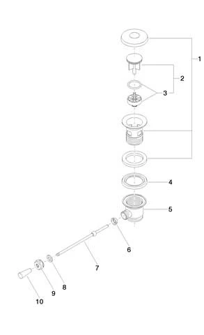 Dornbracht Ablaufgarnitur 10300970-33 1 1/4", Länge Kniehebel 185mm, Schwarz Matt 5 Dornbracht Ablaufgarnitur 10300970-33 1 1/4", Länge Kniehebel 185mm, Schwarz Matt – Bild 3