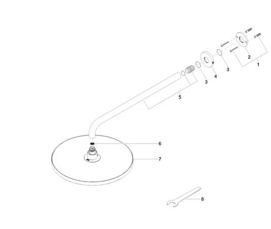 Dornbracht Regenbrause 28679970-06 Ø 300mm, Platin Matt, Mit Wandanbindung 4 Dornbracht Regenbrause 28679970-06 Ø 300mm, Platin Matt, Mit Wandanbindung – Bild 2