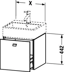 Duravit Brioso Waschtischunterbau BR4052021009 484x459mm, Lichtblau Matt/Chrom, 1 Auszug 5 Duravit Brioso Waschtischunterbau BR4052021009 484x459mm, Lichtblau Matt/Chrom, 1 Auszug – Bild 3