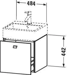 Duravit Brioso Waschtischunterbau BR4052021009 484x459mm, Lichtblau Matt/Chrom, 1 Auszug 6 Duravit Brioso Waschtischunterbau BR4052021009 484x459mm, Lichtblau Matt/Chrom, 1 Auszug – Bild 4