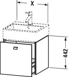 Duravit Brioso Waschtischunterbau BR4052021009 484x459mm, Lichtblau Matt/Chrom, 1 Auszug 7 Duravit Brioso Waschtischunterbau BR4052021009 484x459mm, Lichtblau Matt/Chrom, 1 Auszug – Bild 5