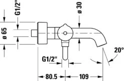 Duravit C.1 Aufputz Einhebel-Wannenmischer C15230000010, Chrom, Mit Umstellventil -Geberit Store Duravit C.1 Aufputz Einhebel Wannenmischer C15230000010 chrom mit Umstellventil 2