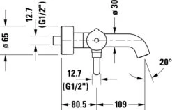 Duravit C.1 Aufputz Einhebel-Wannenmischer C15230000010, Chrom, Mit Umstellventil -Geberit Store Duravit C.1 Aufputz Einhebel Wannenmischer C15230000010 chrom mit Umstellventil 7