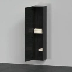 Duravit D-Neo Hochschrank DE1328L1616 40 X 36 Cm, Eiche Schwarz, 1 Türe, Links, 5 Glasfachböden