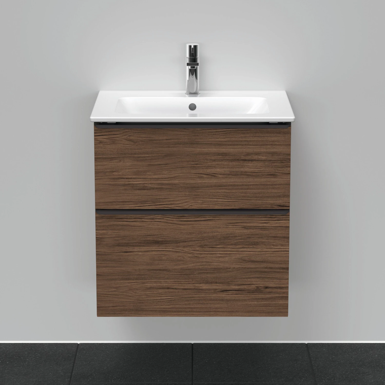 Duravit D-Neo Waschtisch-Unterschrank DE436102121 61 X 46,2 Cm, Nussbaum Dunkel, Wandhängend, 1 Schubkasten, 1 Auszug 7 Duravit D-Neo Waschtisch-Unterschrank DE436102121 61 X 46,2 Cm, Nussbaum Dunkel, Wandhängend, 1 Schubkasten, 1 Auszug – Bild 5