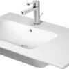 Duravit Me By Starck Möbel-Waschtisch 23458300601 83x49cm, Becken Links, Mit Überlauf, Hahnlochbank, Ohne Hahnloch, Weiß, WonderGliss -Geberit Store Duravit Me by Starck Moebel Waschtisch 23458300601 83x49cm Becken links mit Ueberlauf Hahnlochbank ohne Hahnloch weiss WonderGliss