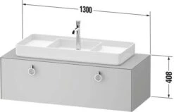 Duravit White Tulip Waschtisch-Unterschrank WT4982L3939 130 X 55 Cm, Nordic Weiß Seidenmatt, Wandhängend, 1 Auszug Mit Griff, Becken Links -Geberit Store Duravit White Tulip Waschtisch Unterschrank WT4982L3939 130 x 55 cm Nordic Weiss Seidenmatt wandhaengend 1 Auszug mit Griff Becken links 2