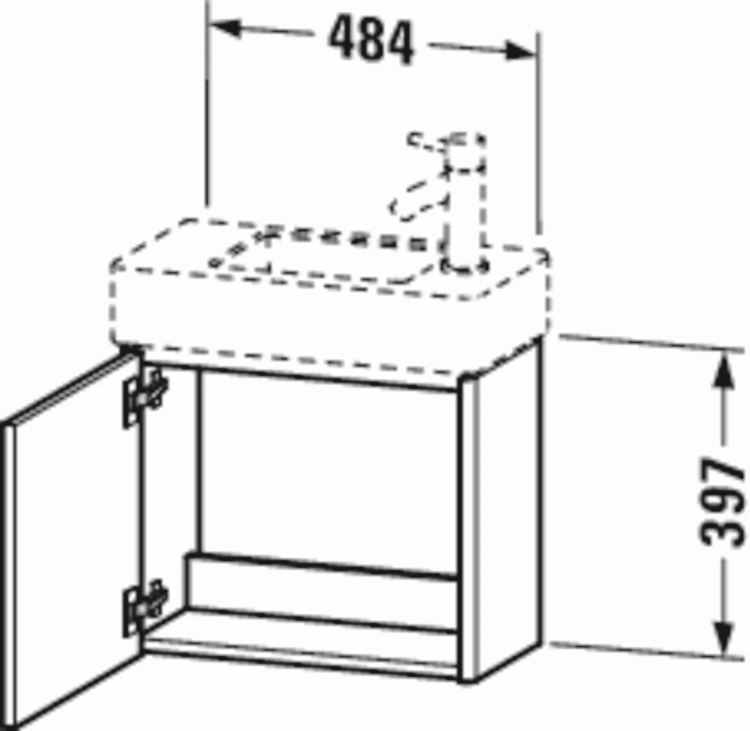 Duravit XSquare Waschtisch-Unterschrank XS4091L7575 48,4x39,7x24cm, Tür Links, Leinen 4 Duravit XSquare Waschtisch-Unterschrank XS4091L7575 48,4x39,7x24cm, Tür Links, Leinen – Bild 2