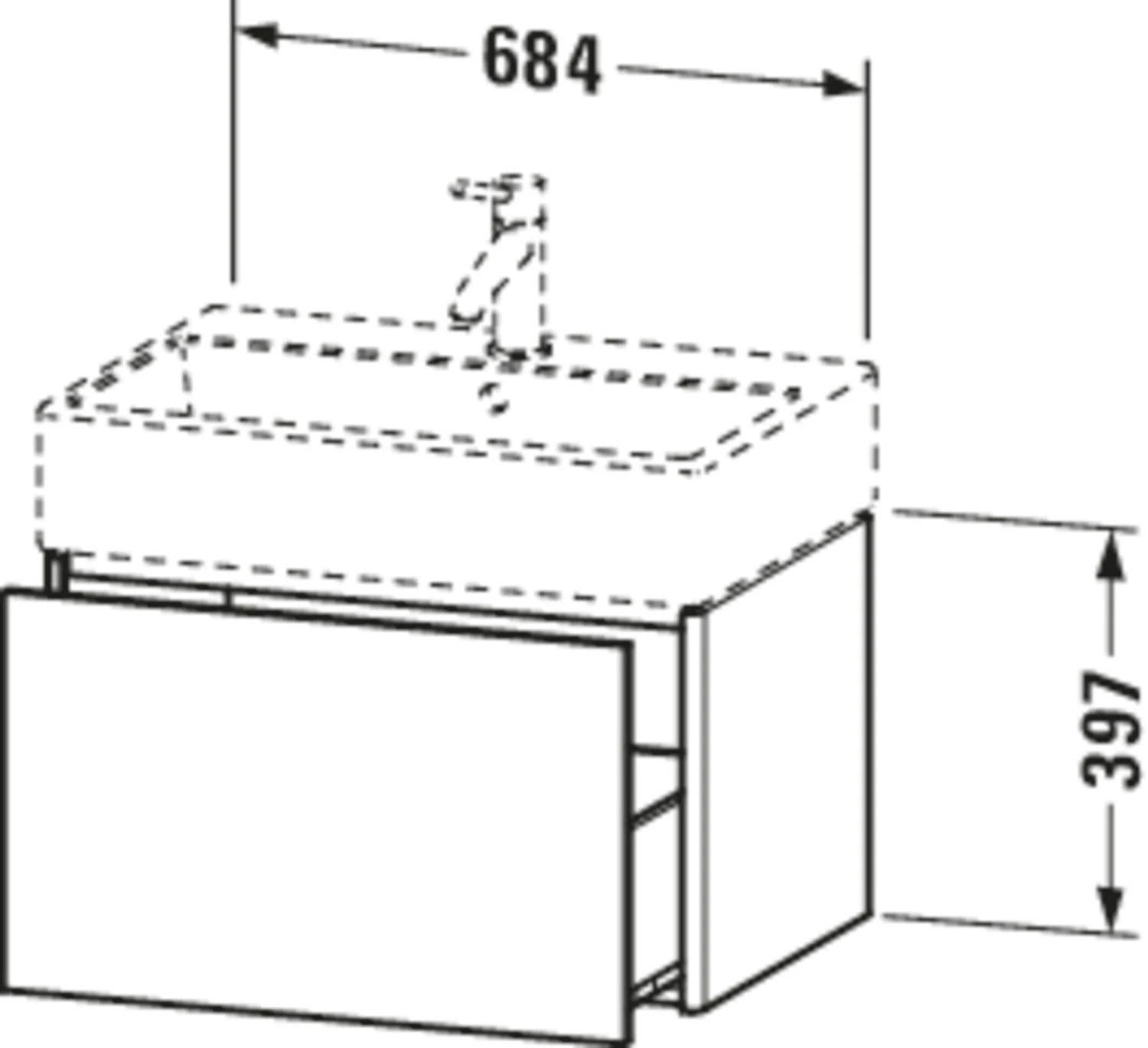 Duravit XSquare Waschtisch-Unterschrank XS409409797 68,4x39,7x46cm, 1 Auszug, Lichtblau Seidenmatt 4 Duravit XSquare Waschtisch-Unterschrank XS409409797 68,4x39,7x46cm, 1 Auszug, Lichtblau Seidenmatt – Bild 2