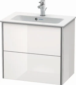 Duravit XSquare Waschtisch-Unterschrank XS416508585 61x56x38,8cm, 2 Schubkästen, Weiß Hochglanz