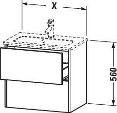 Duravit XSquare Waschtisch-Unterschrank XS416508585 61x56x38,8cm, 2 Schubkästen, Weiß Hochglanz 6 Duravit XSquare Waschtisch-Unterschrank XS416508585 61x56x38,8cm, 2 Schubkästen, Weiß Hochglanz – Bild 4