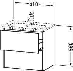 Duravit XSquare Waschtisch-Unterschrank XS416508585 61x56x38,8cm, 2 Schubkästen, Weiß Hochglanz 7 Duravit XSquare Waschtisch-Unterschrank XS416508585 61x56x38,8cm, 2 Schubkästen, Weiß Hochglanz – Bild 5