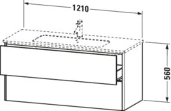 Duravit XSquare Waschtisch-Unterschrank XS417409191 121x56x47,8cm, 2 Schubkästen, Taupe -Geberit Store Duravit XSquare Waschtisch Unterschrank XS417409191 121x56x478cm 2 Schubkaesten Taupe 2