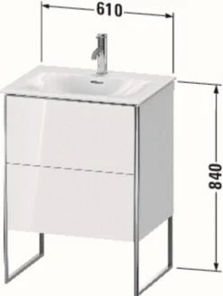 Duravit XSquare Waschtisch-Unterschrank XS452202222 61x84x47,8cm, Weiß Hochglanz, 2 Auszüge -Geberit Store Duravit XSquare Waschtisch Unterschrank XS452202222 61x84x478cm weiss hochglanz 2 Auszuege 1