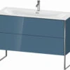 Duravit XSquare Waschtisch-Unterschrank XS452604747 121x84x47,8cm, Stone Blue Hochglanz, 2 Auszüge 2 Duravit XSquare Waschtisch-Unterschrank XS452604747 121x84x47,8cm, Stone Blue Hochglanz, 2 Auszüge -Geberit Store Duravit XSquare Waschtisch Unterschrank XS452604747 121x84x478cm Stone Blue hochglanz 2 Auszuege