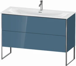 Duravit XSquare Waschtisch-Unterschrank XS452604747 121x84x47,8cm, Stone Blue Hochglanz, 2 Auszüge