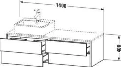 Duravit XSquare Waschtisch-Unterschrank XS4913L4040 140x40x54,8cm, 4 Schubkästen, Links, Schwarz Hochglanz -Geberit Store Duravit XSquare Waschtisch Unterschrank XS4913L4040 140x40x548cm 4 Schubkaesten links schwarz hochglanz 2