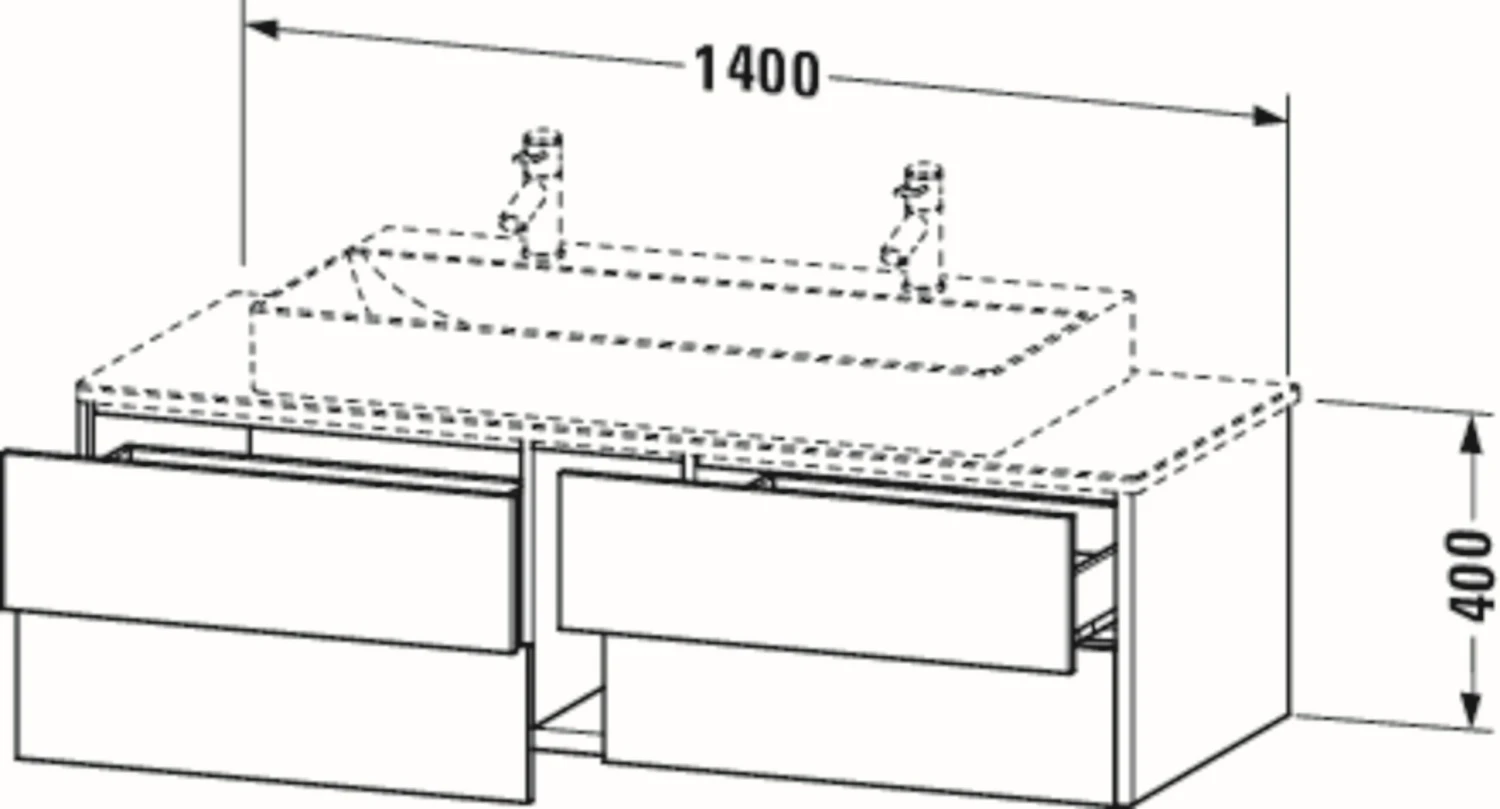 Duravit XSquare Waschtisch-Unterschrank XS4915M8686 140x40x54,8cm, 4 Schubkästen, Cappuccino Hochglanz 4 Duravit XSquare Waschtisch-Unterschrank XS4915M8686 140x40x54,8cm, 4 Schubkästen, Cappuccino Hochglanz – Bild 2