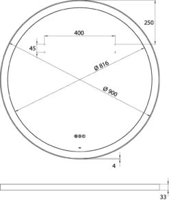 Emco Round LED-Lichtspiegel 441300909 Ø 900 Mm, Weiß, 3 Touchsensoren, Umlaufende LED-Beleuchtung -Geberit Store Emco Round LED Lichtspiegel 441300909 o 900 mm weiss 3 Touchsensoren umlaufende LED Beleuchtung 8