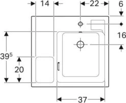 Geberit Bambini Waschtisch 162700000 60 X 55 Cm, Mit Hahnloch Rechts, Mit Überlauf, Weiß 7 Geberit Bambini Waschtisch 162700000 60 X 55 Cm, Mit Hahnloch Rechts, Mit Überlauf, Weiß -Geberit Store Geberit Bambini Waschtisch 162700000 60 x 55 cm mit Hahnloch rechts mit Ueberlauf weiss 1