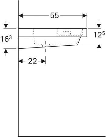 Geberit Bambini Waschtisch 162700000 60 X 55 Cm, Mit Hahnloch Rechts, Mit Überlauf, Weiß 5 Geberit Bambini Waschtisch 162700000 60 X 55 Cm, Mit Hahnloch Rechts, Mit Überlauf, Weiß – Bild 3