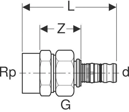 Geberit Mepla Übergangsverschraubung 606595005 Ø 50mmxRp 1 1/2, Rotguss, Mit IG 4 Geberit Mepla Übergangsverschraubung 606595005 Ø 50mmxRp 1 1/2, Rotguss, Mit IG – Bild 2