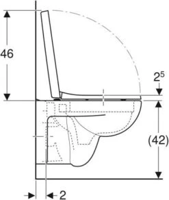 Geberit Renova Plan Set Wand-Tiefspül-WC Mit WC-Sitz 500817001 Spülrandlos, Eckig, Weiß -Geberit Store Geberit Renova Plan Set Wand Tiefspuel WC mit WC Sitz 500817001 spuelrandlos eckig weiss 2