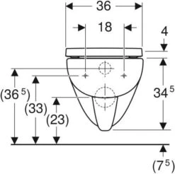 Geberit Renova Plan Set Wand-Tiefspül-WC Mit WC-Sitz 500817001 Spülrandlos, Eckig, Weiß -Geberit Store Geberit Renova Plan Set Wand Tiefspuel WC mit WC Sitz 500817001 spuelrandlos eckig weiss 3