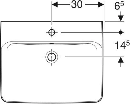 Geberit Renova Plan Waschtisch 501636001 60x48cm, Hahnloch Mittig, Mit Überlauf, Weiß 6 Geberit Renova Plan Waschtisch 501636001 60x48cm, Hahnloch Mittig, Mit Überlauf, Weiß – Bild 4
