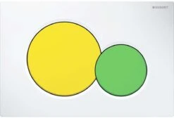 Geberit Sigma 01 Betätigungsplatte 115770LA5 Weiss, Tasten Gelb/grün, Für 2-Mengen-Spülung