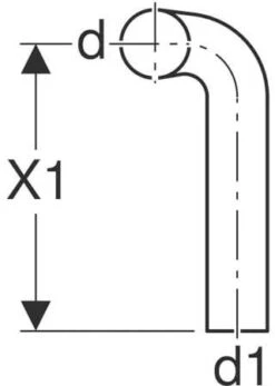 Geberit Spülbogen 118111111 4 Cm Nach Rechts Abgekröpft, 90Grad, D= 50mm, 28x21cm, Weiß -Geberit Store Geberit Spuelbogen 118111111 4 cm nach rechts abgekroepft 90Grad d 50mm 28x21cm weiss 1