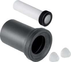 Geberit Wand WC Anschlussgarnitur 152422461 Mit 2 Chromfarbigen Deckkappen, L: 185 Mm