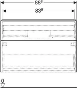 Geberit ICon Waschtisch-Unterschrank 502305JH1 88,8x61,5x47,6cm, 2 Schubladen, Eiche/Griff Lava Matt -Geberit Store Geberit iCon Waschtisch Unterschrank 502305JH1 888x615x476cm 2 Schubladen Eiche Griff lava matt 2
