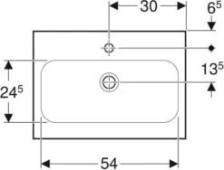 Geberit ICon Light Waschtisch 501841006 60x42cm, Hahnloch Mittig, Ohne Überlauf, Weiß KeraTect -Geberit Store Geberit iCon light Waschtisch 501841006 60x42cm Hahnloch mittig ohne Ueberlauf weiss KeraTect 2