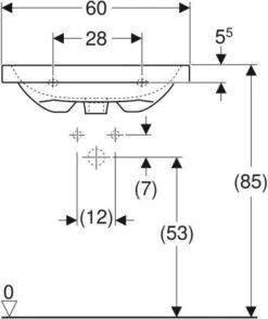 Geberit ICon Light Waschtisch 501841006 60x42cm, Hahnloch Mittig, Ohne Überlauf, Weiß KeraTect -Geberit Store Geberit iCon light Waschtisch 501841006 60x42cm Hahnloch mittig ohne Ueberlauf weiss KeraTect 3