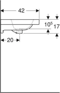 Geberit ICon Light Waschtisch 501841006 60x42cm, Hahnloch Mittig, Ohne Überlauf, Weiß KeraTect -Geberit Store Geberit iCon light Waschtisch 501841006 60x42cm Hahnloch mittig ohne Ueberlauf weiss KeraTect 4