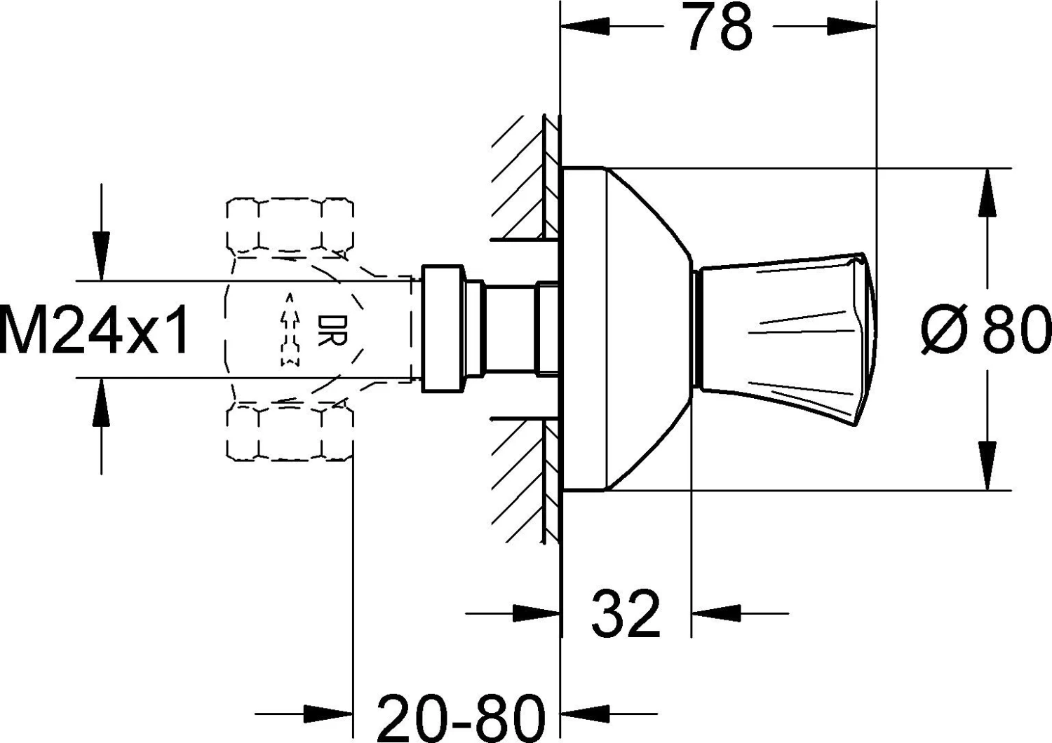 Grohe Costa Unterputzventil 19808001 Chrom, Markierung Blau, 20-80 Mm 4 Grohe Costa Unterputzventil 19808001 Chrom, Markierung Blau, 20-80 Mm – Bild 2