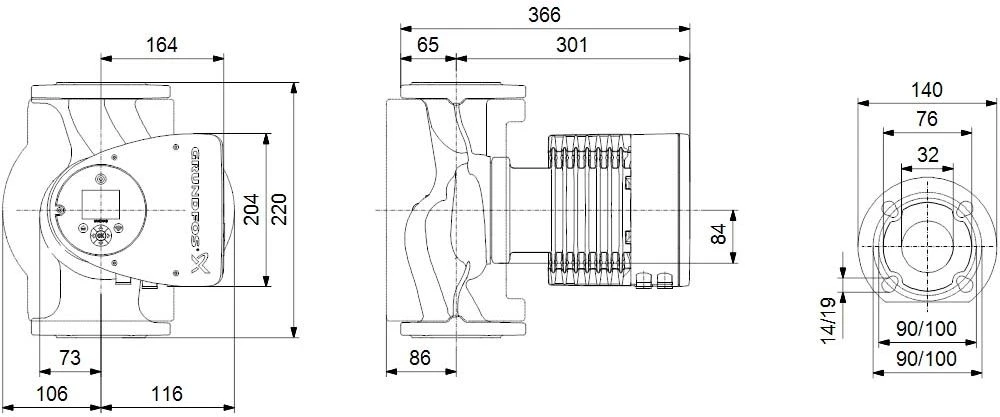 Grundfos Heizungspumpe Magna 3 97924659 50-40F, PN 6/10, Effizienzklasse A, 230 V 4 Grundfos Heizungspumpe Magna 3 97924659 50-40F, PN 6/10, Effizienzklasse A, 230 V – Bild 2