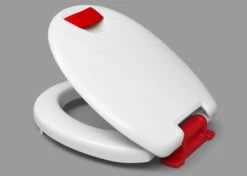 Haro WC-Sitz 524649 Scharniere Edelstahl, SolidFix, Nicht Verstellbar, Griffe Blau