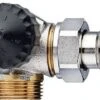 Heimeier Thermostat-Ventilunterteil 2343-02.000 G 3/4 AGxR 1/2, Winkeleck, Rotguss, Links, Geringer Widerstand