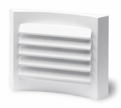 Helios Lüftungsgitter 0258 LGM 125, Weiß Lackiert Aus Aluminium