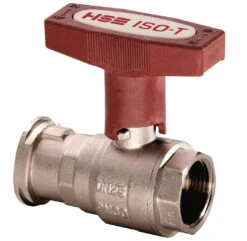 Hermann Schmidt Heizungs-ISO-Pumpenkugelhahn H0181478025 Messing Vernickelt, 1", Mit Verlängertem T-Griff, PN 30