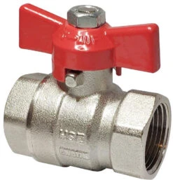 Hermann Schmidt Heizungs-Kugelhahn H0181454020 Messing Vernickelt, 3/4", Mit Flügelgriff, PN 42/35