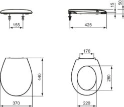 Ideal Standard WC-Sitz San ReMo Slimline K705401 Weiss, Scharniere Edelstahl -Geberit Store Ideal Standard WC Sitz San ReMo slimline K705401 weiss Scharniere edelstahl 1