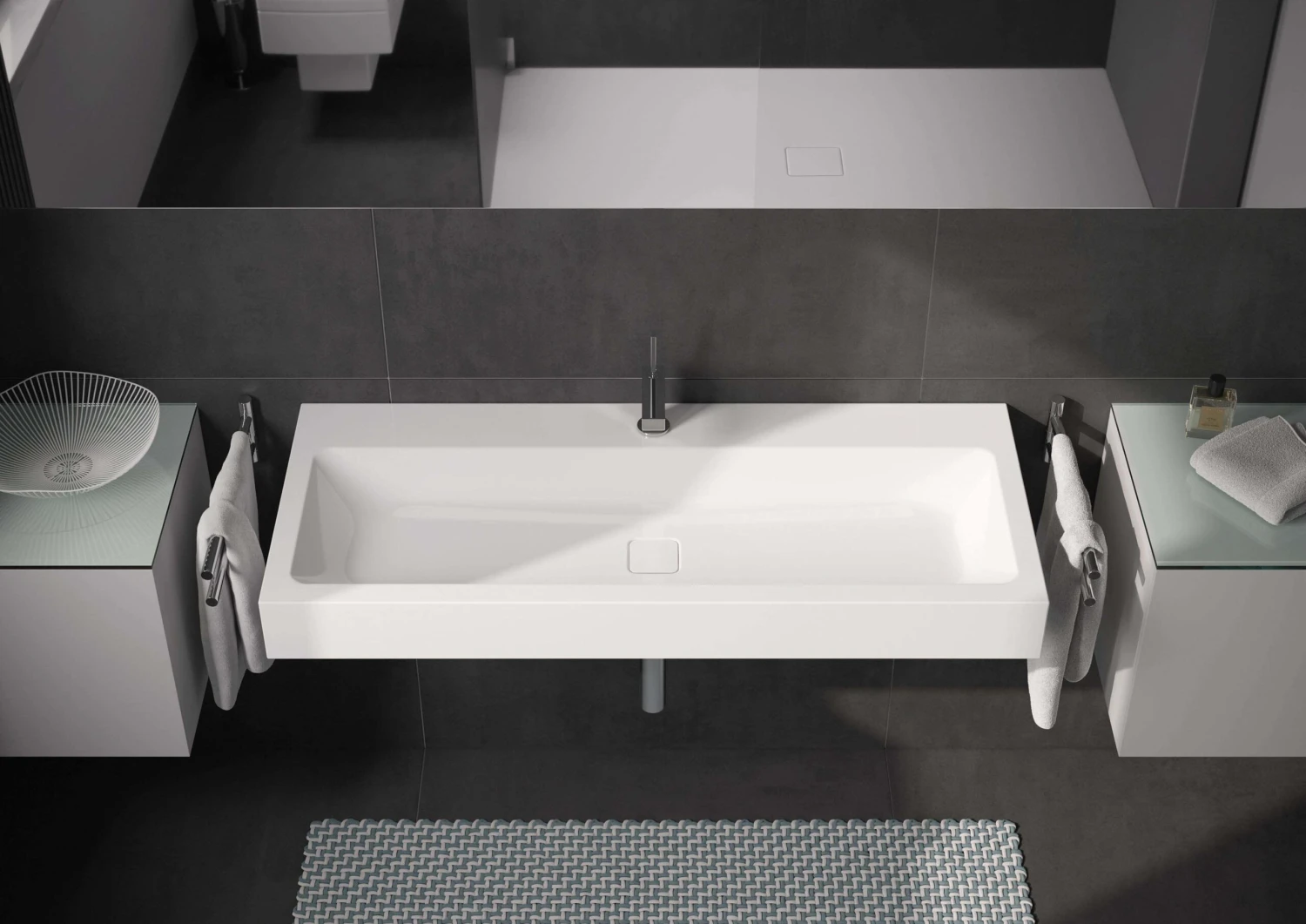 Kaldewei Cono Wand-Waschtisch 908606033711 50x50cm, Ohne Überlauf, 3 Hahnlöcher, Alpinweiss Matt Perl-Effekt 5 Kaldewei Cono Wand-Waschtisch 908606033711 50x50cm, Ohne Überlauf, 3 Hahnlöcher, Alpinweiss Matt Perl-Effekt – Bild 3