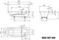 Kaldewei Vaio Set Badewanne 234630003001 180x80cm, Antislip Perl-Effekt, Weiß 7 Kaldewei Vaio Set Badewanne 234630003001 180x80cm, Antislip Perl-Effekt, Weiß -Geberit Store Kaldewei Vaio set Badewanne 234630003001 180x80cm Antislip Perl Effekt weiss 2