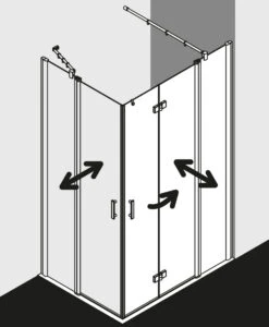 Kermi Diga Eckeinstieg-Hälfte Pendel-Falttür M Festfeld DIF2R123182PK 123x185cm, Weiß, ESG Klar Clean, Rechts, Auf Duschplatz 13 Kermi Diga Eckeinstieg-Hälfte Pendel-Falttür M Festfeld DIF2R123182PK 123x185cm, Weiß, ESG Klar Clean, Rechts, Auf Duschplatz -Geberit Store Kermi Diga Eckeinstieg Haelfte Pendel Falttuer m Festfeld DIF2R123182PK 123x185cm weiss ESG klar Clean rechts auf Duschplatz 5