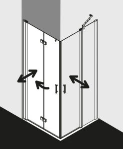 Kermi Diga Eckeinstiegshälfte Pendel-Falttür DI2CR078182AK 78x185cm, Weiß, ESG Klar, Rechts, Auf Duschplatz -Geberit Store Kermi Diga Eckeinstiegshaelfte Pendel Falttuer DI2CR078182AK 78x185cm weiss ESG klar rechts auf Duschplatz 3