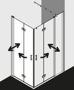 Kermi Diga Eckeinstiegshälfte Pendel-Falttür DI2CR078182AK 78x185cm, Weiß, ESG Klar, Rechts, Auf Duschplatz -Geberit Store Kermi Diga Eckeinstiegshaelfte Pendel Falttuer DI2CR078182AK 78x185cm weiss ESG klar rechts auf Duschplatz 5